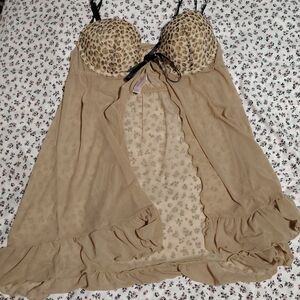 2 Piece Cheetah Lingerie Set With Panty Still Attached Never Worn